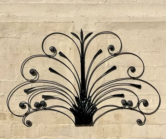 Mid 20th Century Vintage Boho Italian Wrought Iron Full Headboard — additional photo 5