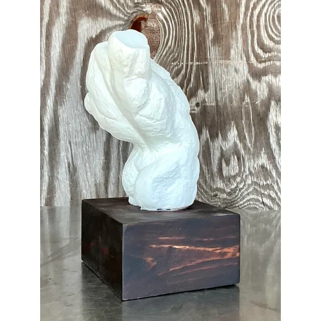 Mid 20th Century Vintage Boho Plaster Torso of Man — additional photo 1