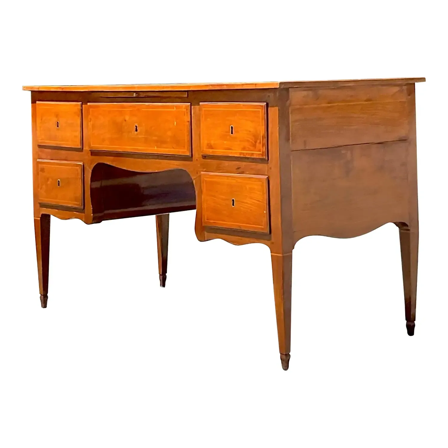 Mid 20th Century Vintage Italian Inlay Partners Desk — additional photo 1