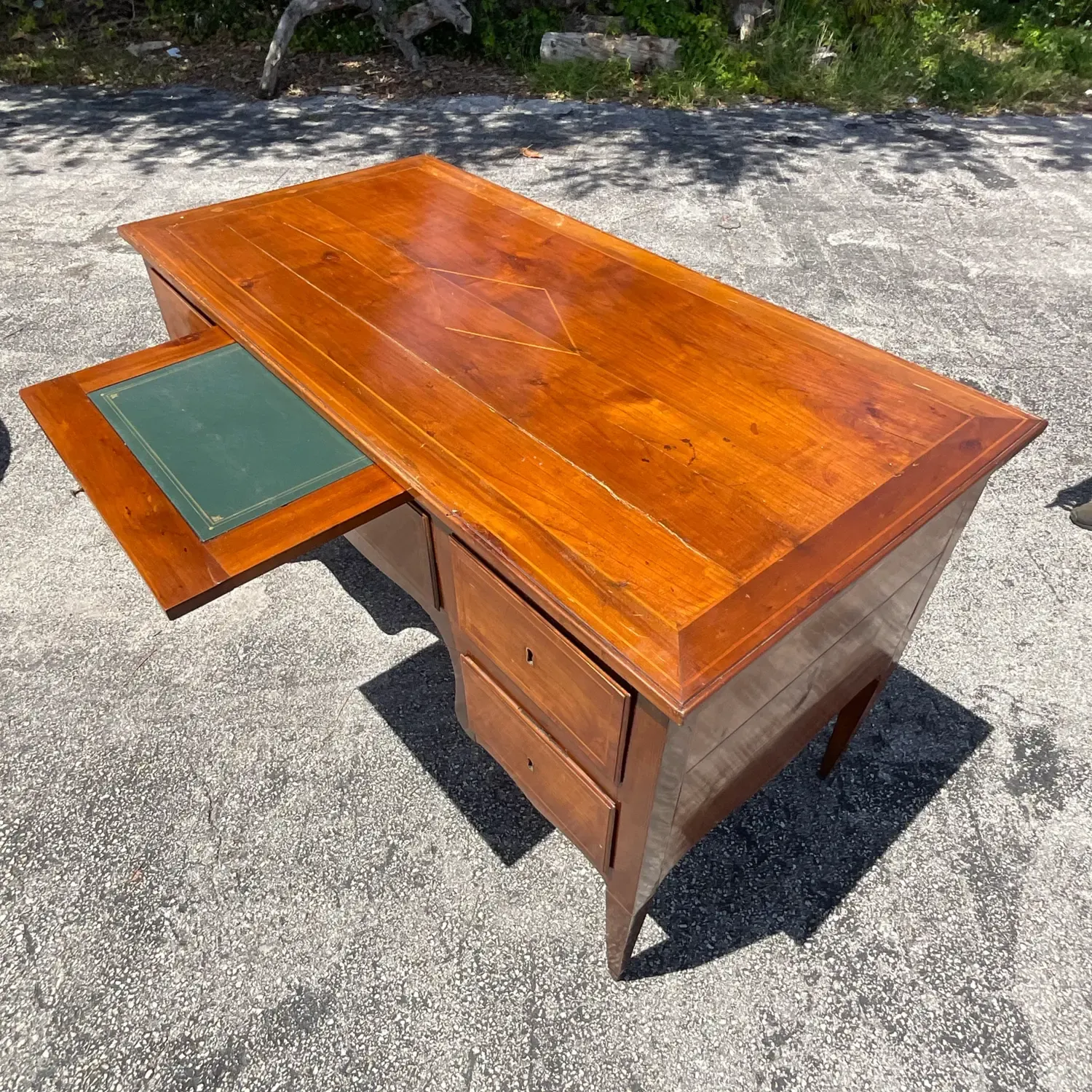 Mid 20th Century Vintage Italian Inlay Partners Desk — additional photo 5