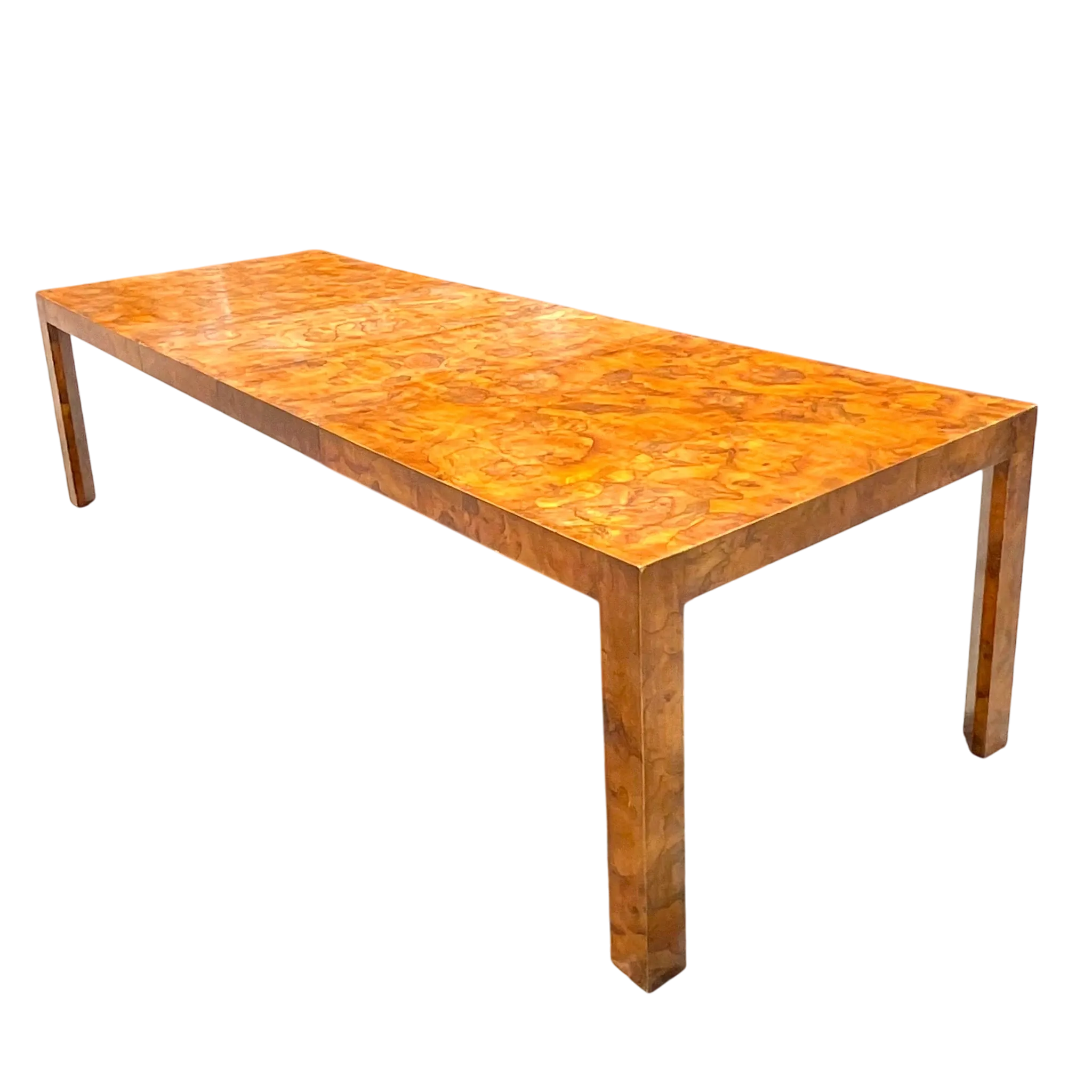 Mid 20th Century Vintage Italian Olive Burl Wood Extendable Dining Table — additional photo 2