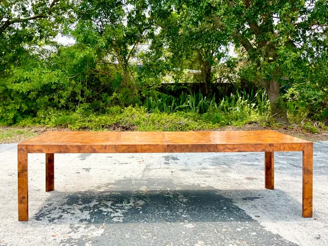 Mid 20th Century Vintage Italian Olive Burl Wood Extendable Dining Table — additional photo 5