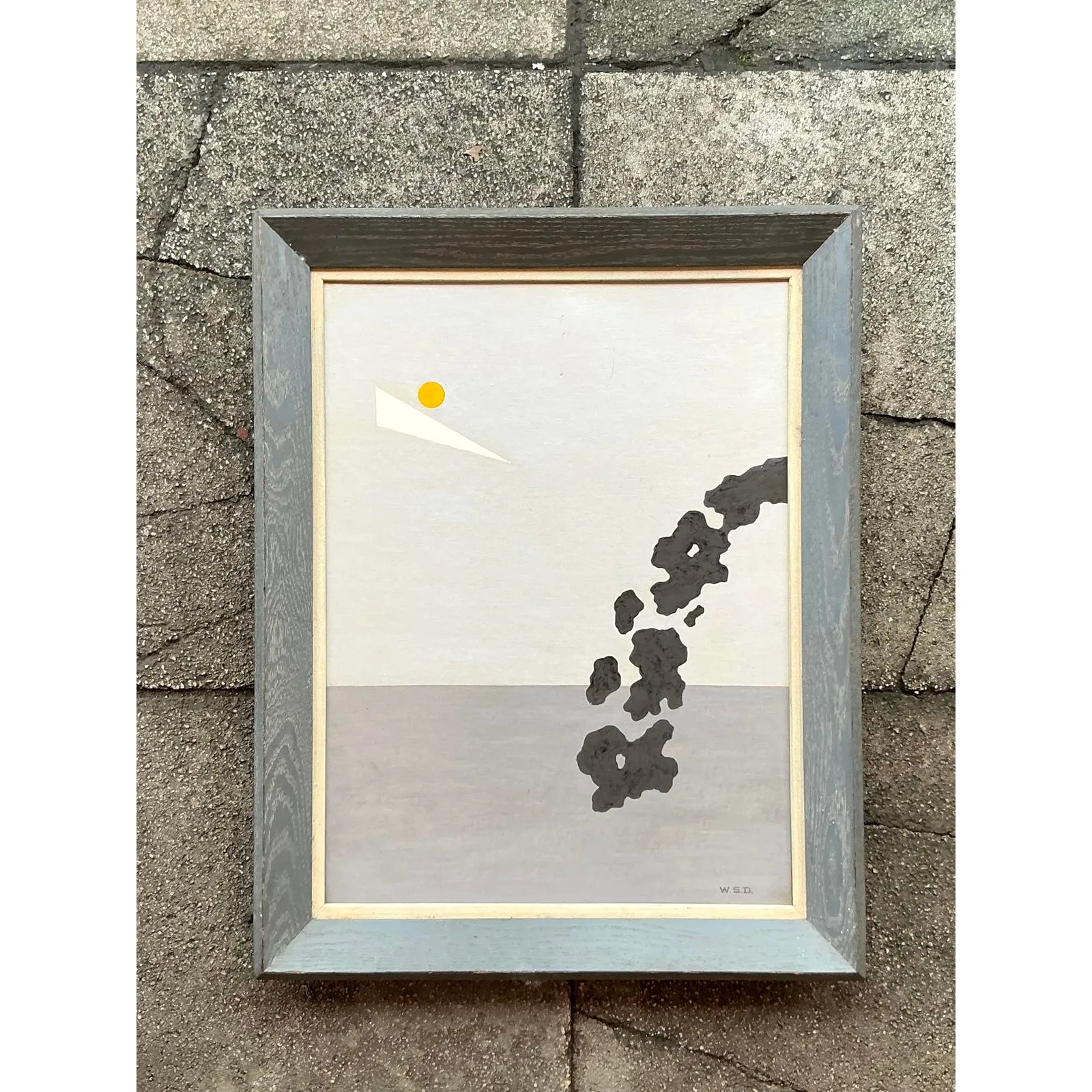 Mid 20th Century Vintage MCM Original Abstract Oil on Board — additional photo 1