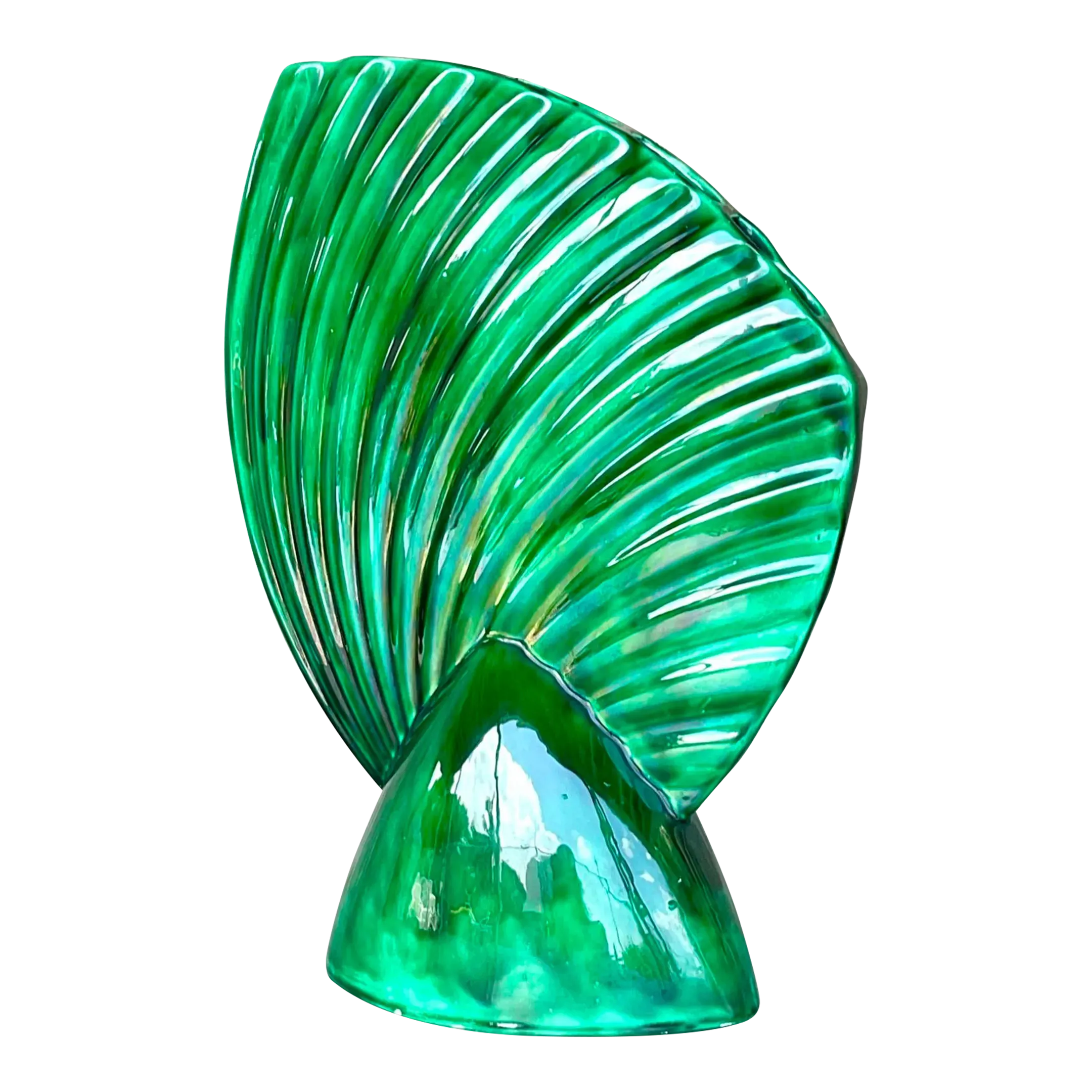 Mid 20th Century Vintage Mid-Century Modern Glazed Ceramic Gladiola Vase