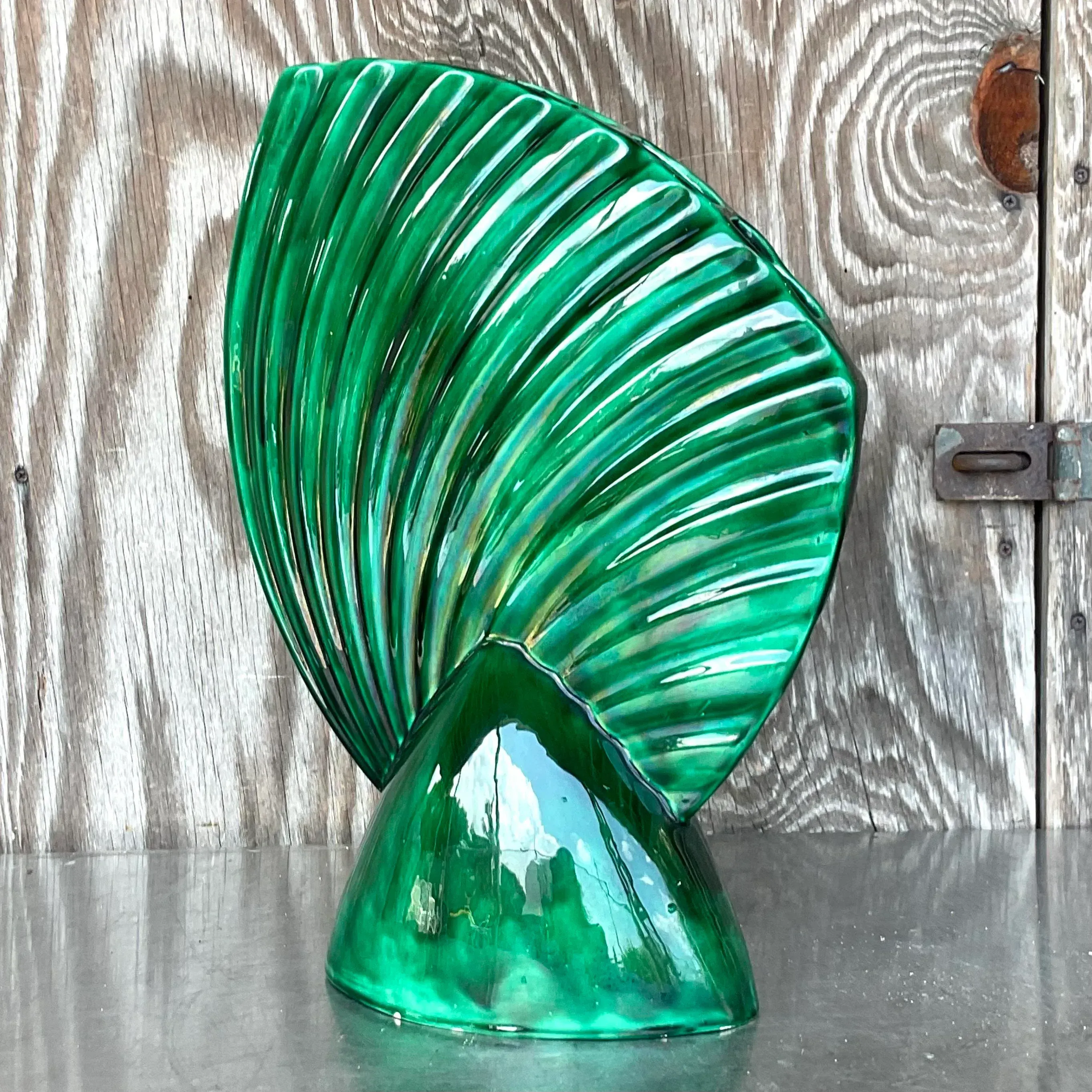 Mid 20th Century Vintage Mid-Century Modern Glazed Ceramic Gladiola Vase — additional photo 4