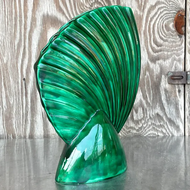 Mid 20th Century Vintage Mid-Century Modern Glazed Ceramic Gladiola Vase — additional photo 6
