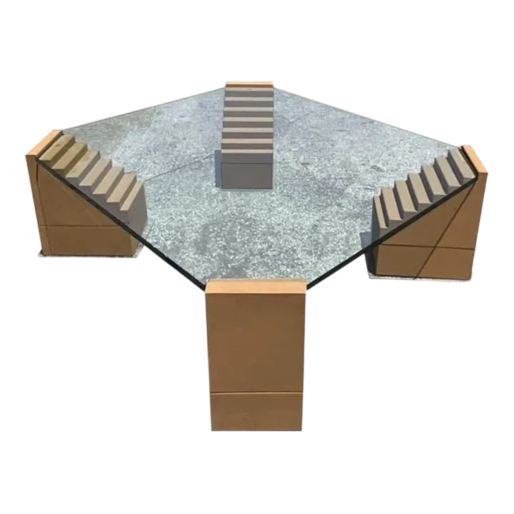 Mid 20th Century Vintage Postmodern Stacked Steps Coffee Table — additional photo 1