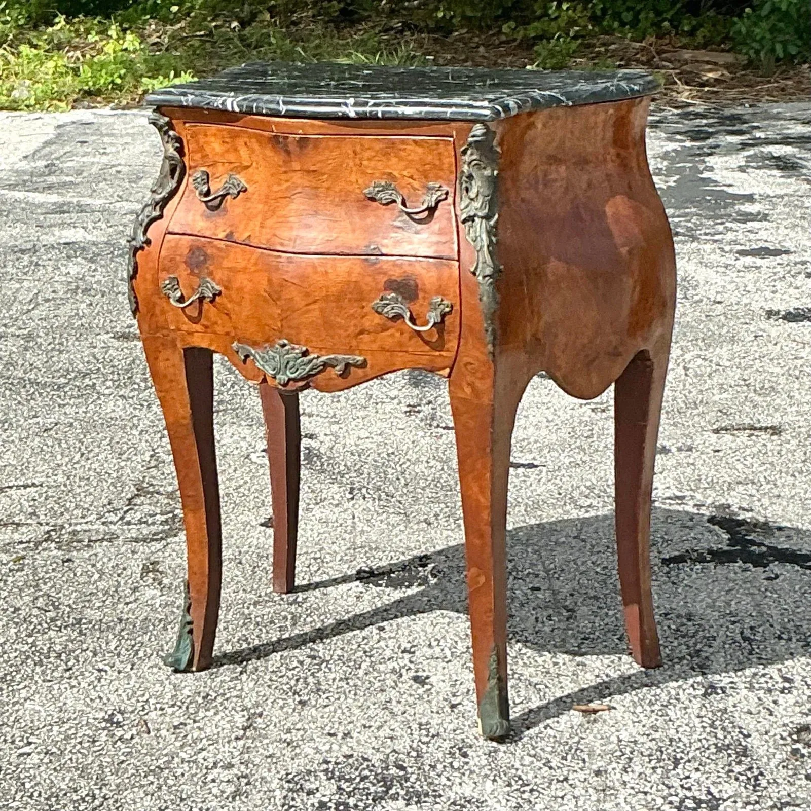 Mid 20th Century Vintage Regency Burl Wood and Ormolu Chest of Drawers