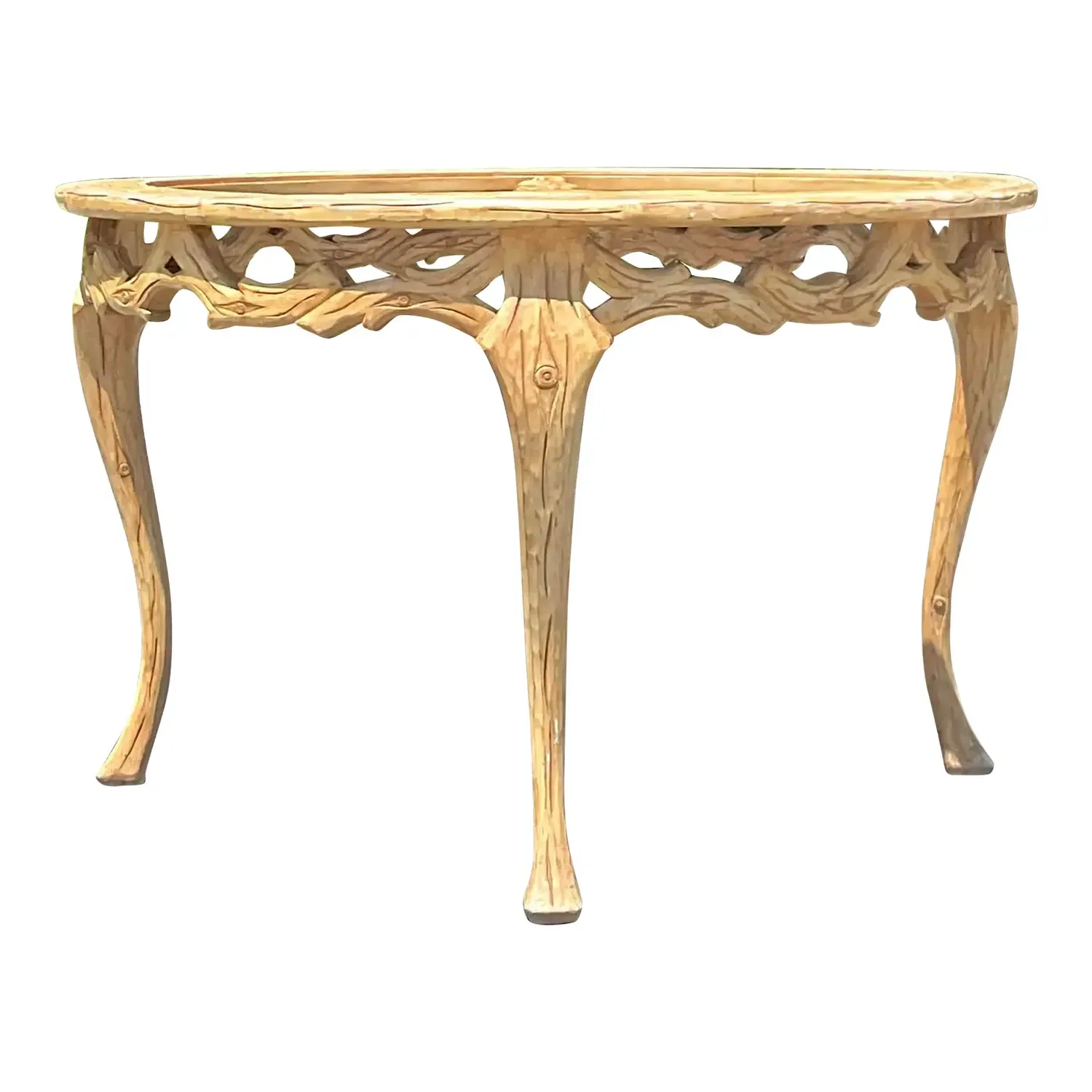 Mid 20th Century Vintage Regency Faux Bois Dining Table