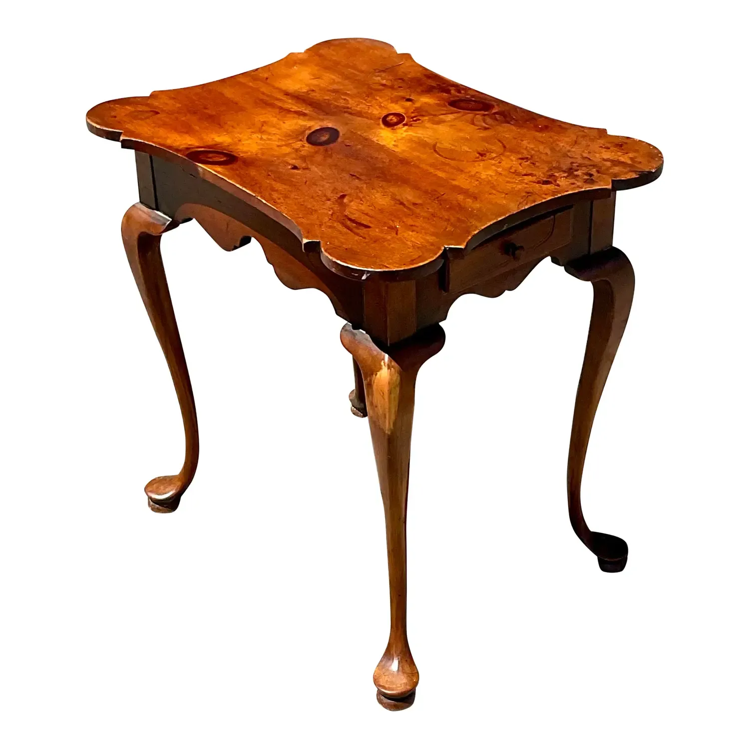 Mid 20th Century Vintage Traditional Knotty Pine Side Table — additional photo 1