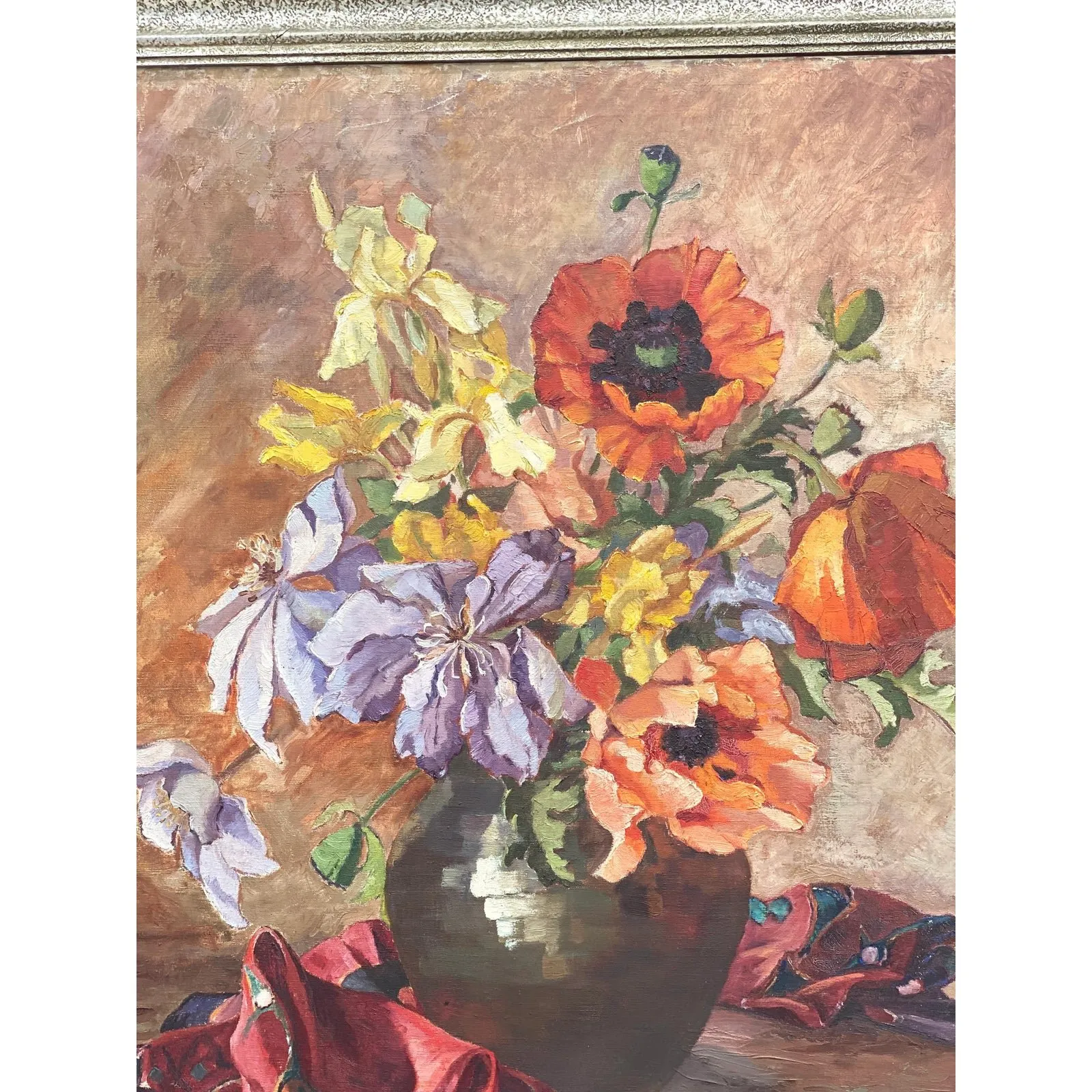Midcentury Signed Original Floral Oil Painting — additional photo 4
