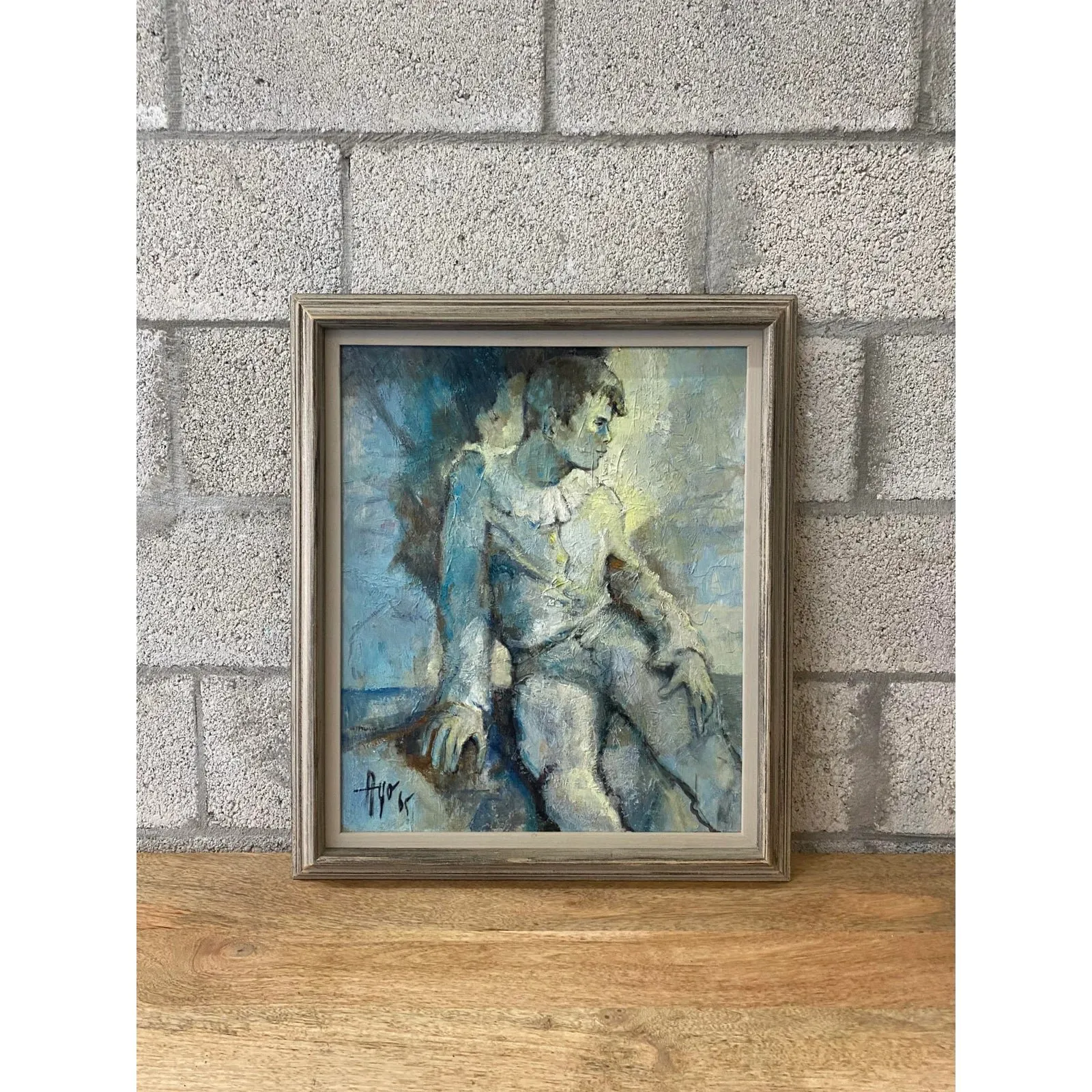 Midcentury Signed Original Oil Painting on Canvas — additional photo 3