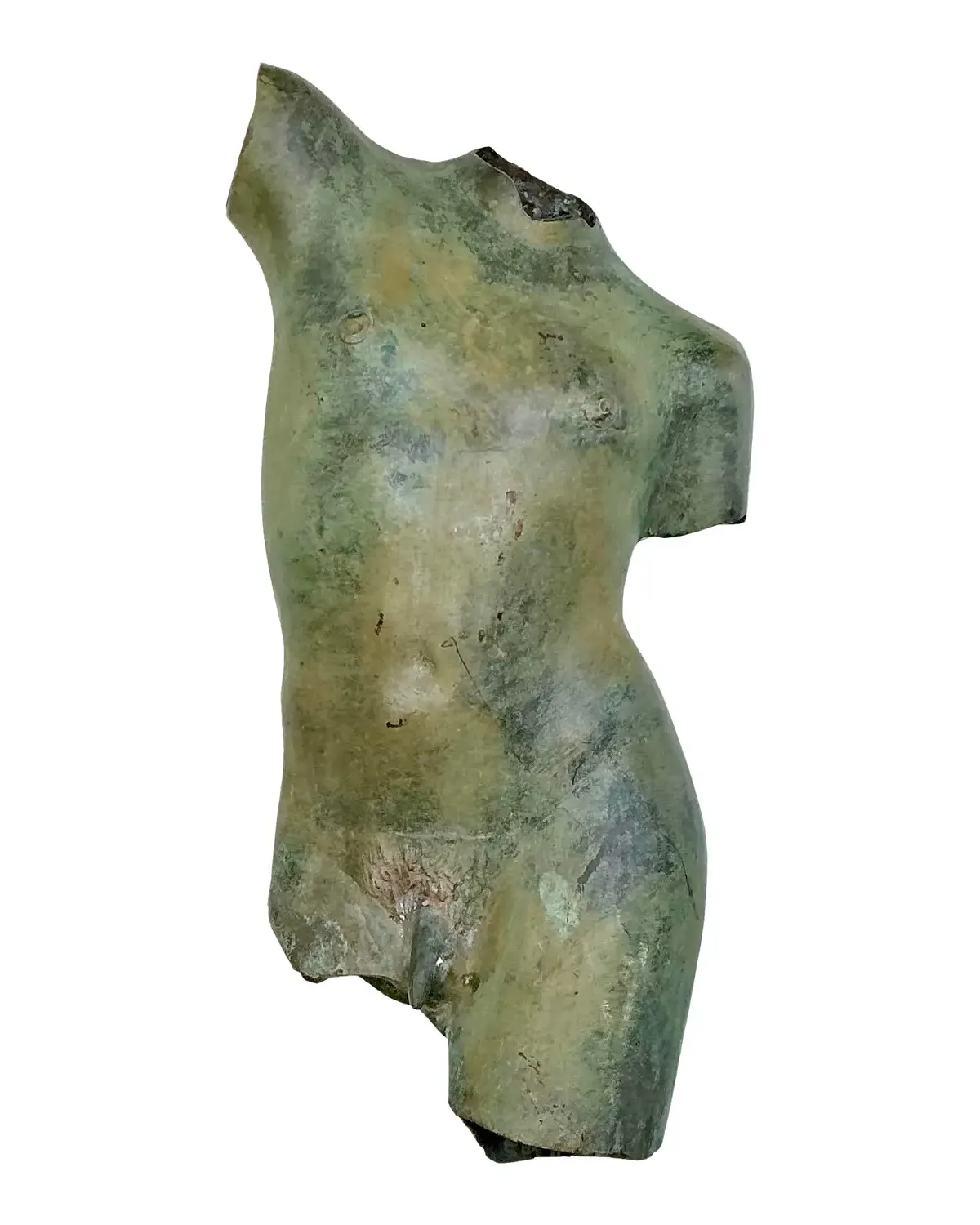 Vintage Patinated Bronze Torso of Man