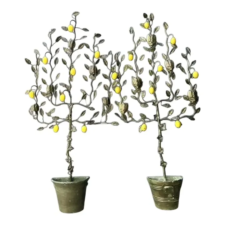 Vintage Italian Lemon Tole Tree Lights - A Pair — additional photo 1