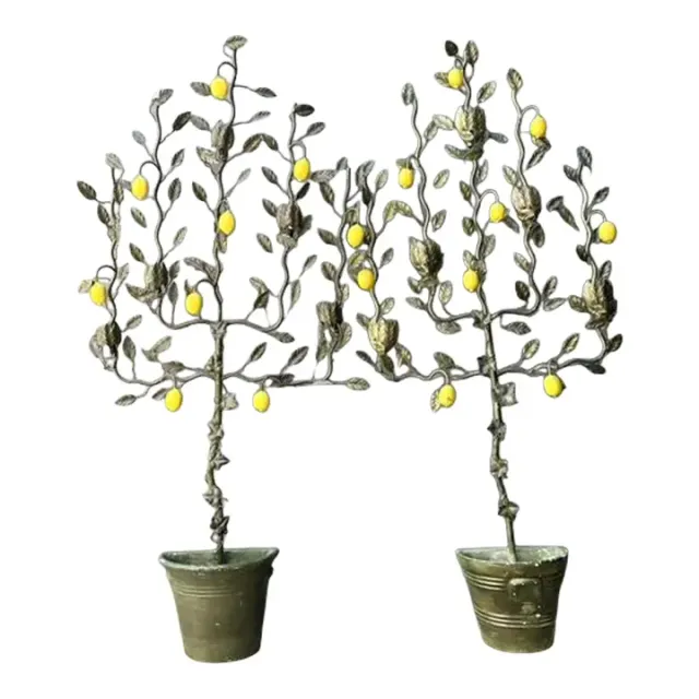 Vintage Italian Lemon Tole Tree Lights - A Pair — additional photo 1