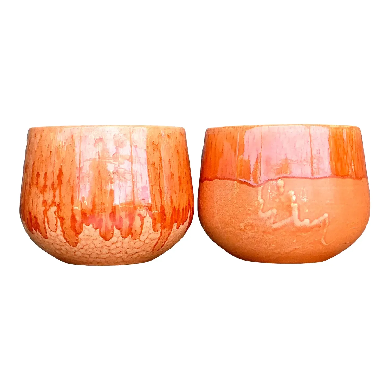 Vintage Boho Glazed Ceramic Bowls - Set of 2 — additional photo 1