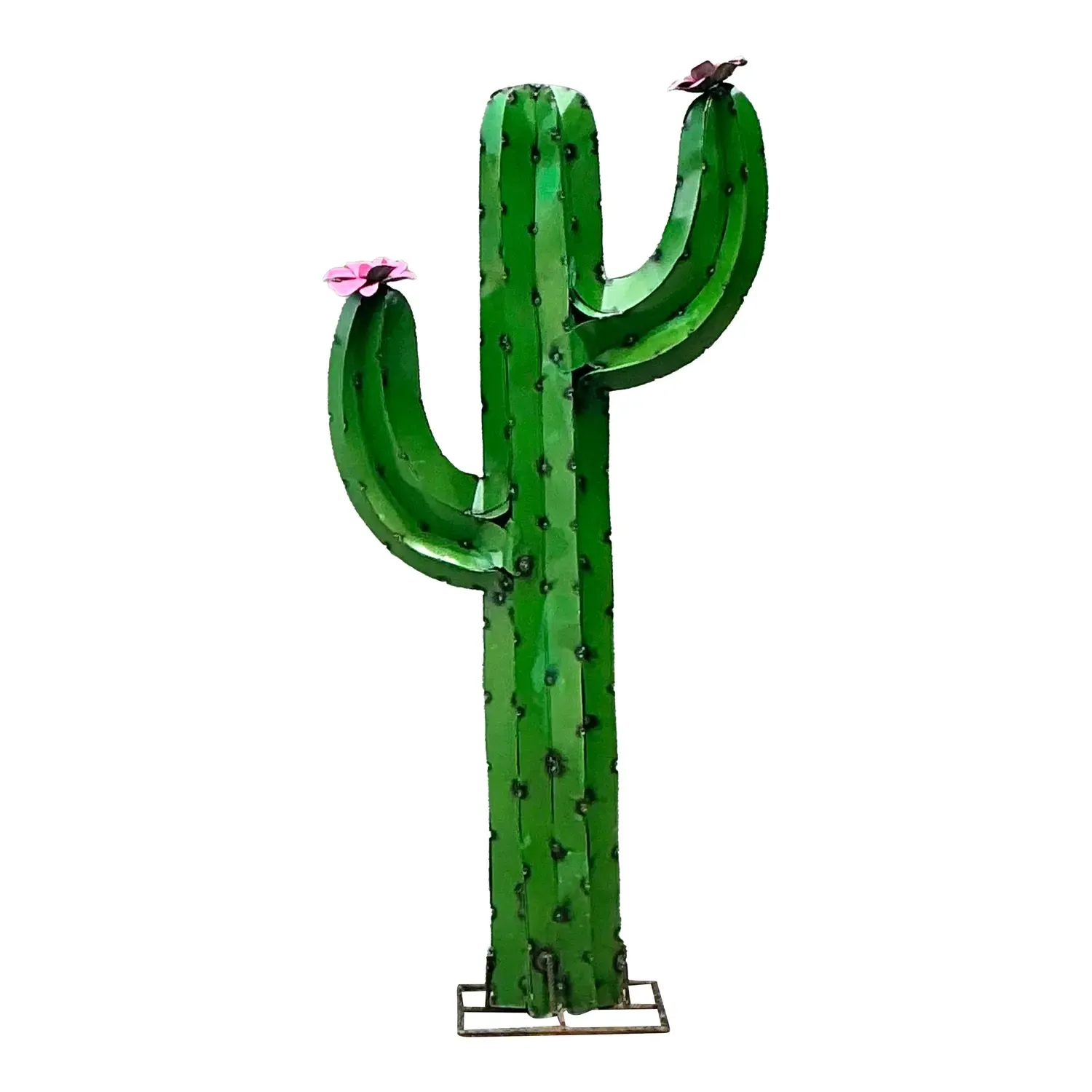 Vintage Torched Metal Standing Cactus — additional photo 1