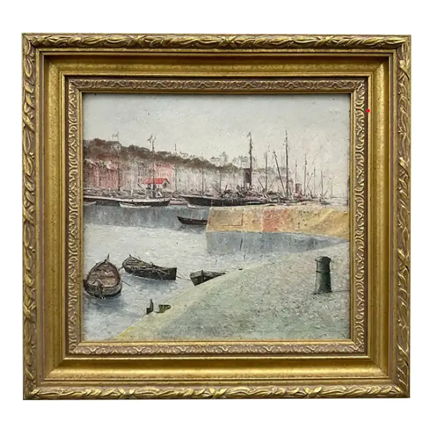 Vintage Boho Abstract Seascape Oil on Board — additional photo 1