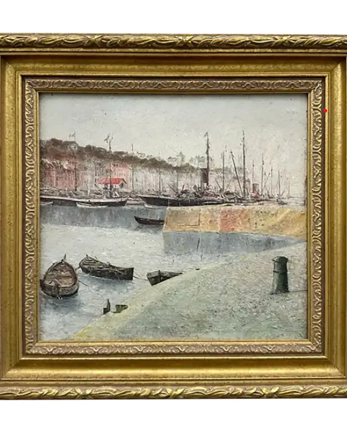 Vintage Boho Abstract Seascape Oil on Board