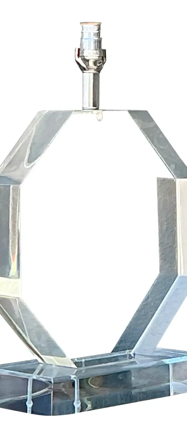 Vintage Slab Lucite Octagon Lamp