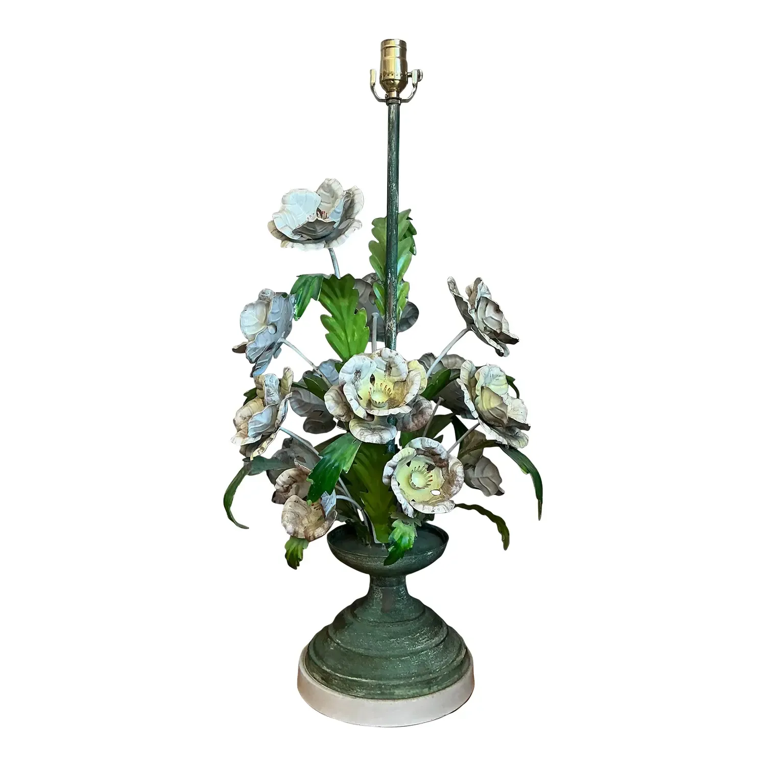 Vintage Hand Painted Tole Bouquet Lamp — additional photo 1