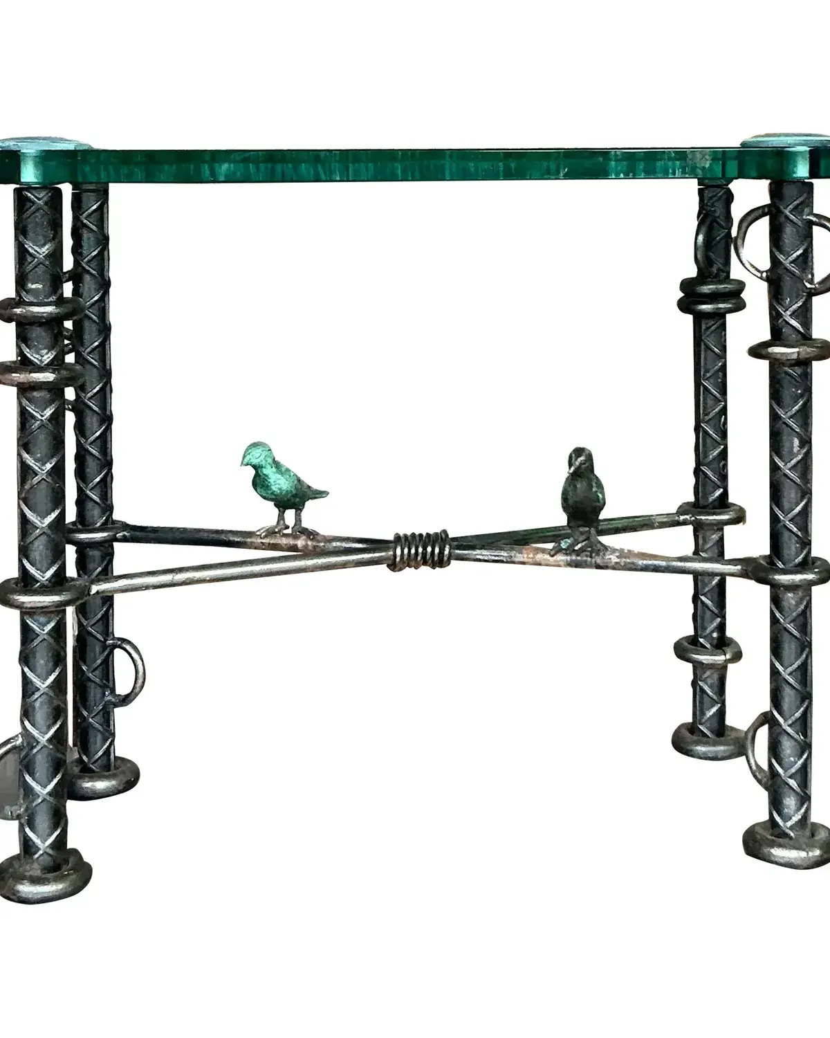 Vintage Boho Ilana Goor Rebar Birds Side Table