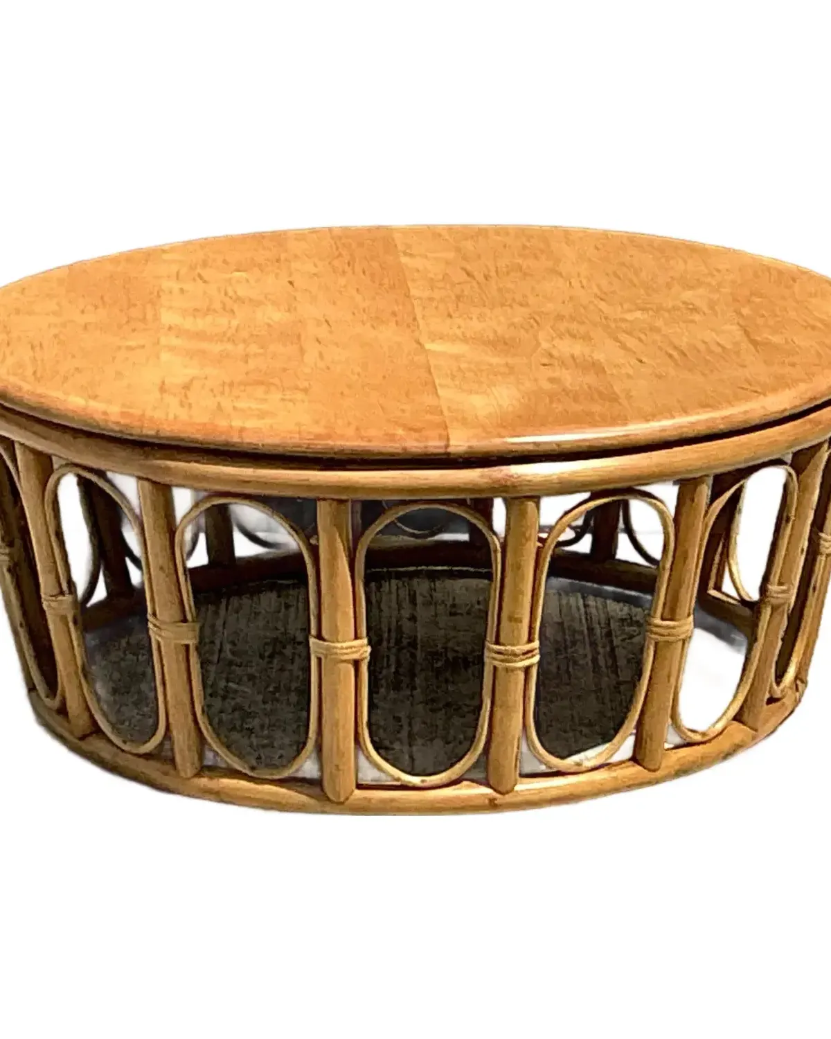 Vintage Looped Rattan Coffee Table