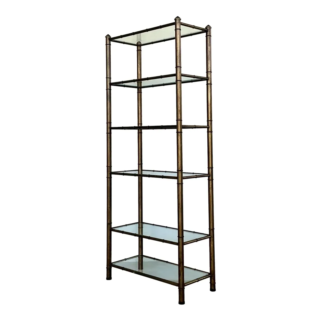 Vintage Burnished Brass Etagere