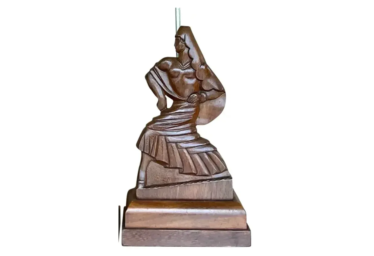 Vintage Mid-Century Heifetz Hand-Carved Dancer Table Lamps – A Pair — additional photo 4