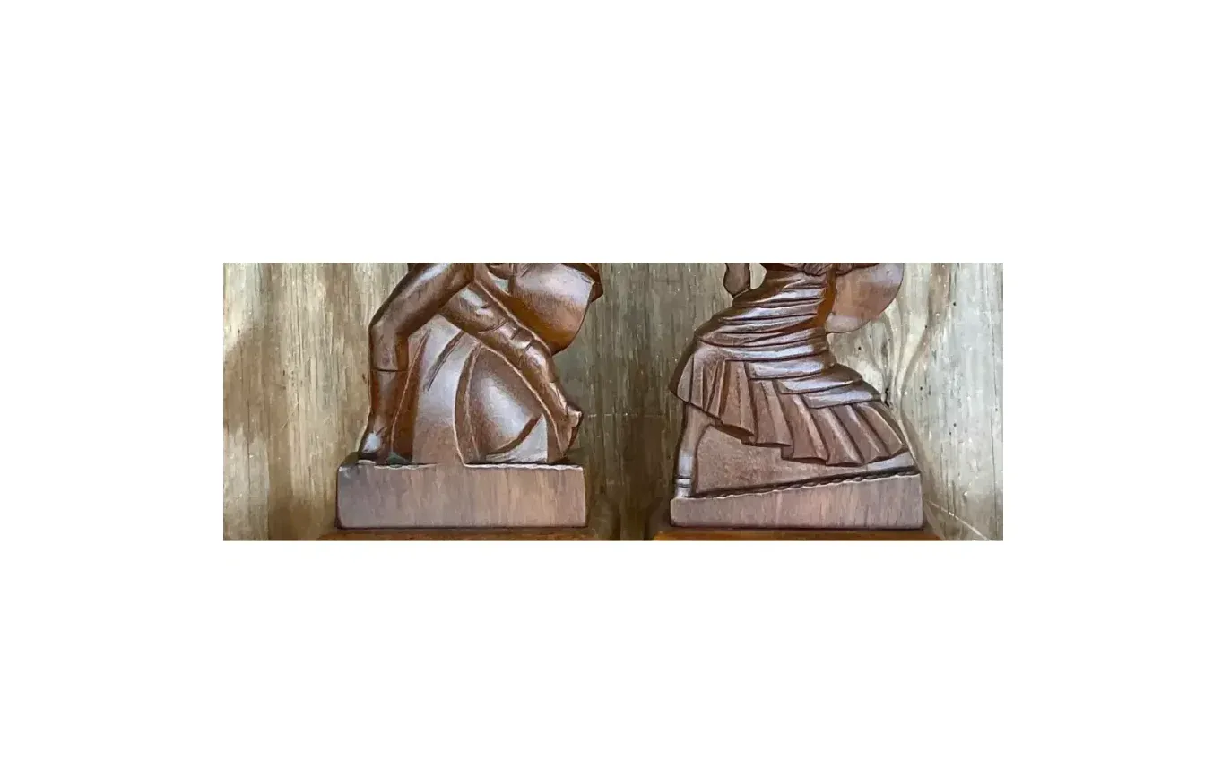 Vintage Mid-Century Heifetz Hand-Carved Dancer Table Lamps – A Pair — additional photo 5