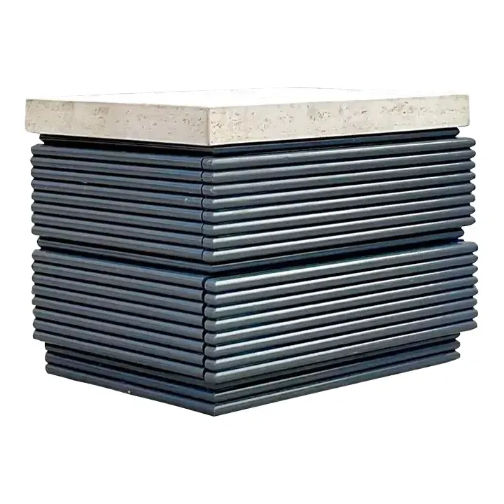 Stone Top Gray Lacquered Single Nightstand — additional photo 2