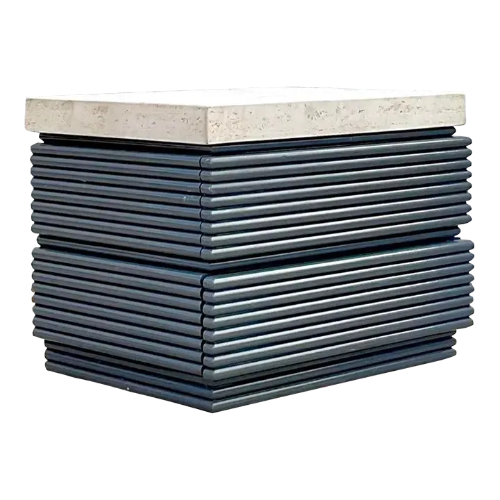 Stone Top Gray Lacquered Single Nightstand — additional photo 3
