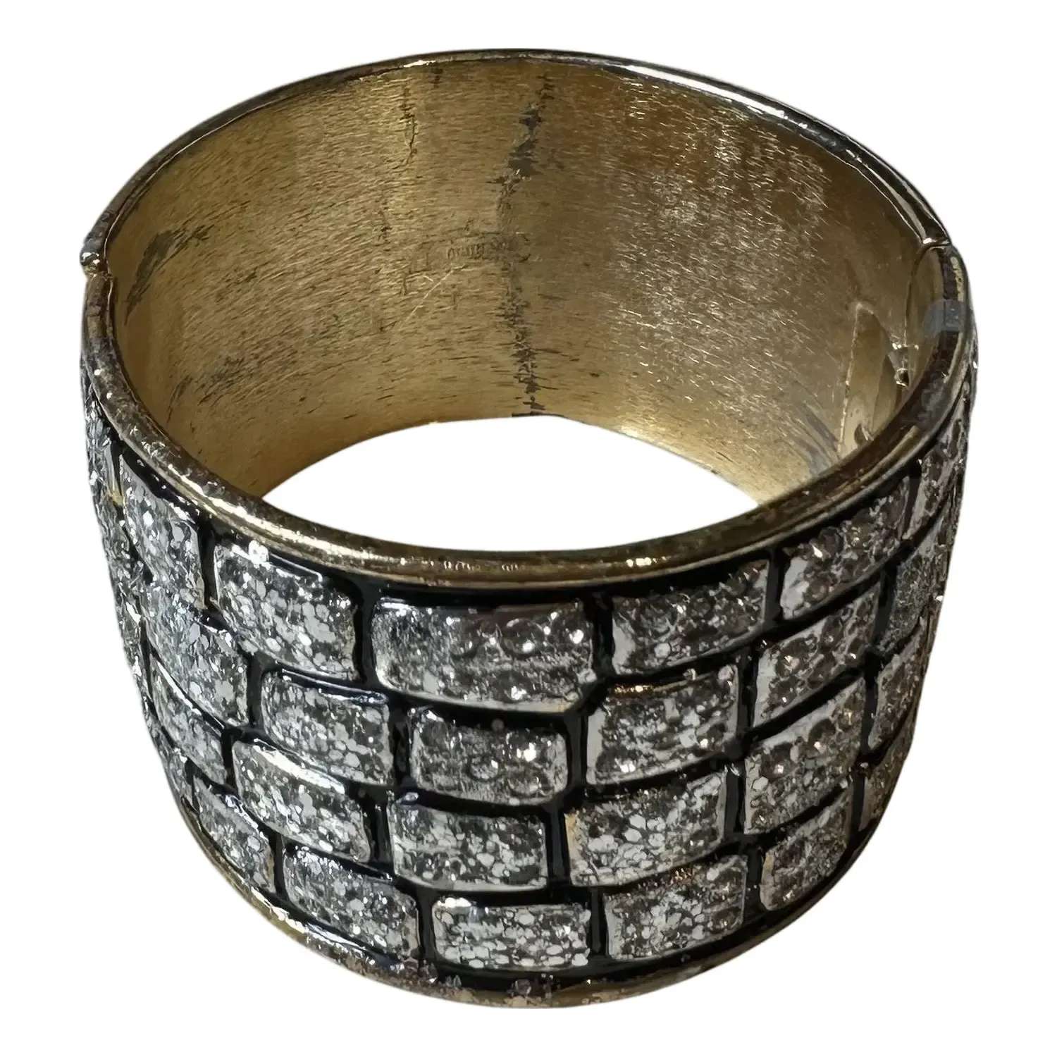 Valentino Golden Glitter Brick Cuff