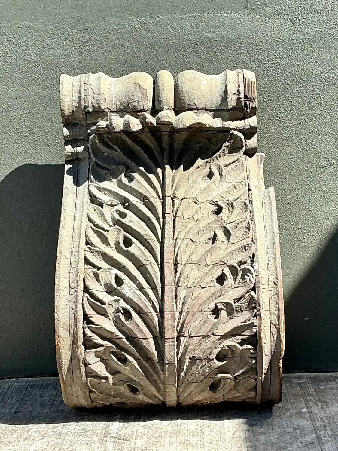 Vintage 1880s Monumental Distressed Wood Corbel — additional photo 6