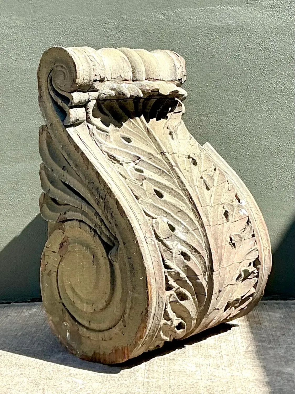 Vintage 1880s Monumental Distressed Wood Corbel — additional photo 8