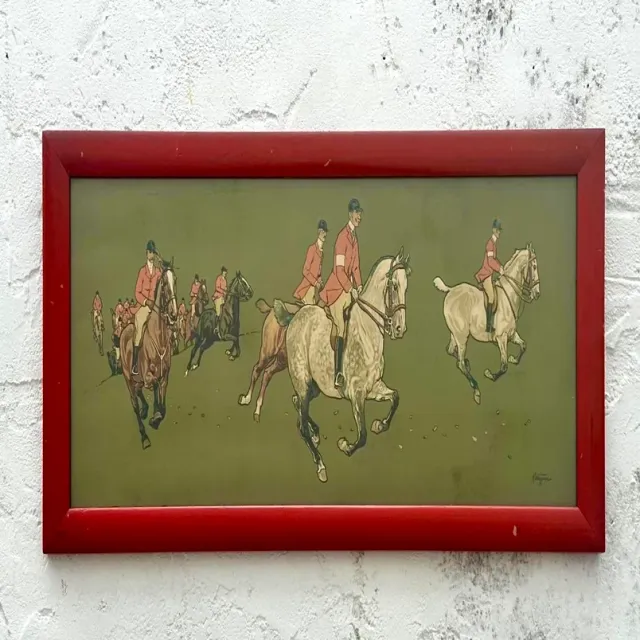 Vintage 1895 German Chomo Lithograph Polo Scene — additional photo 3