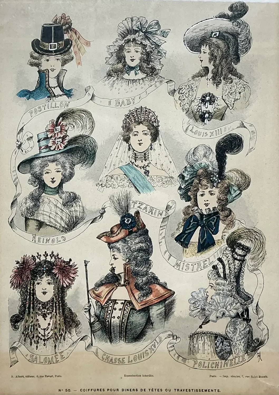 Vintage 18th Century French Coiffure Etching — additional photo 5