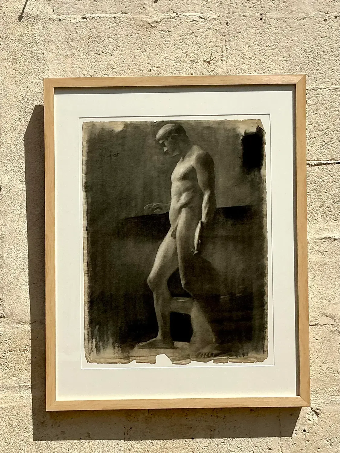 Vintage 1930s Original Pencil Sketch of Man — additional photo 1
