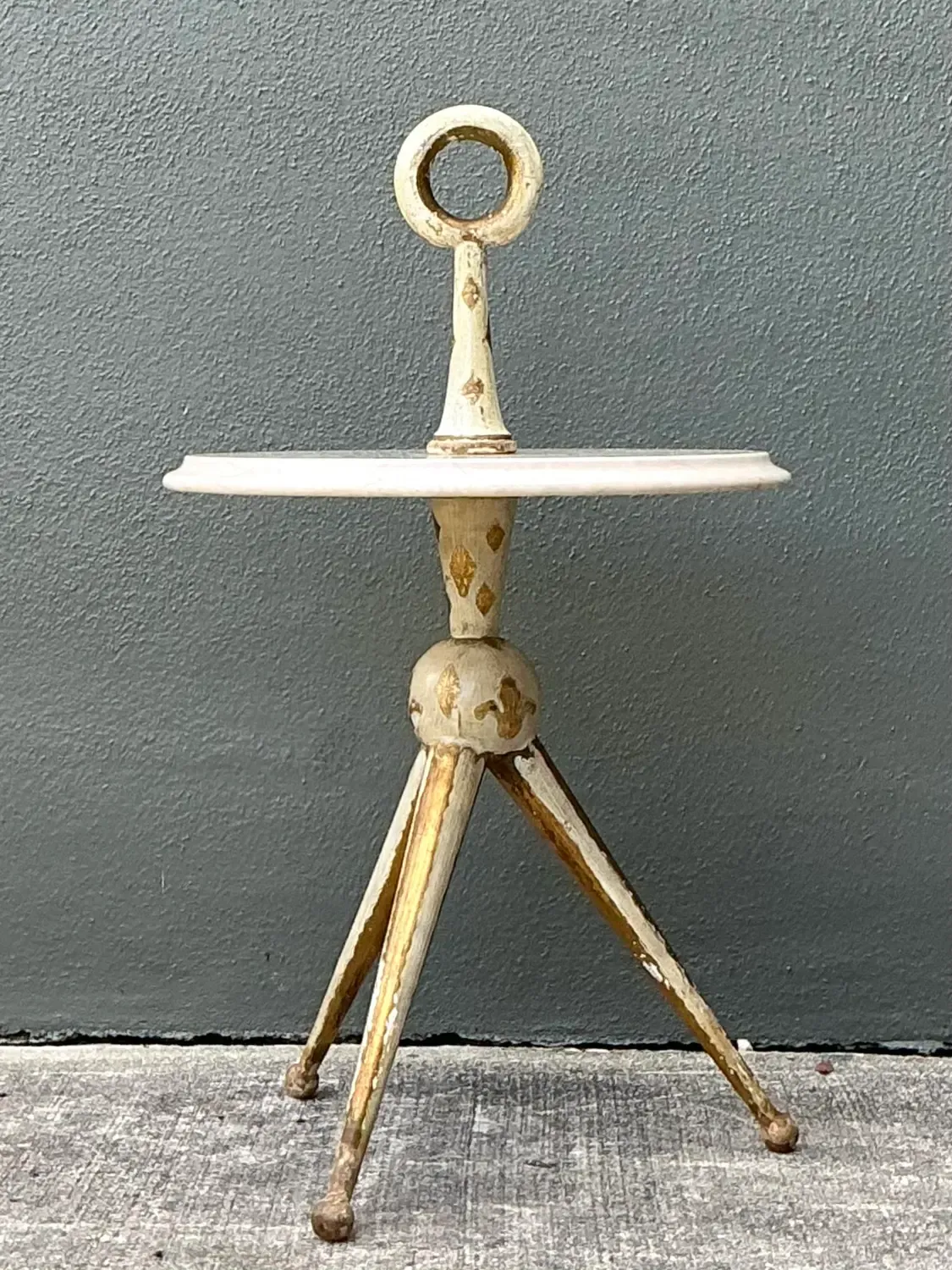 Vintage 1940s Italian Gilt Tipped Side Table
