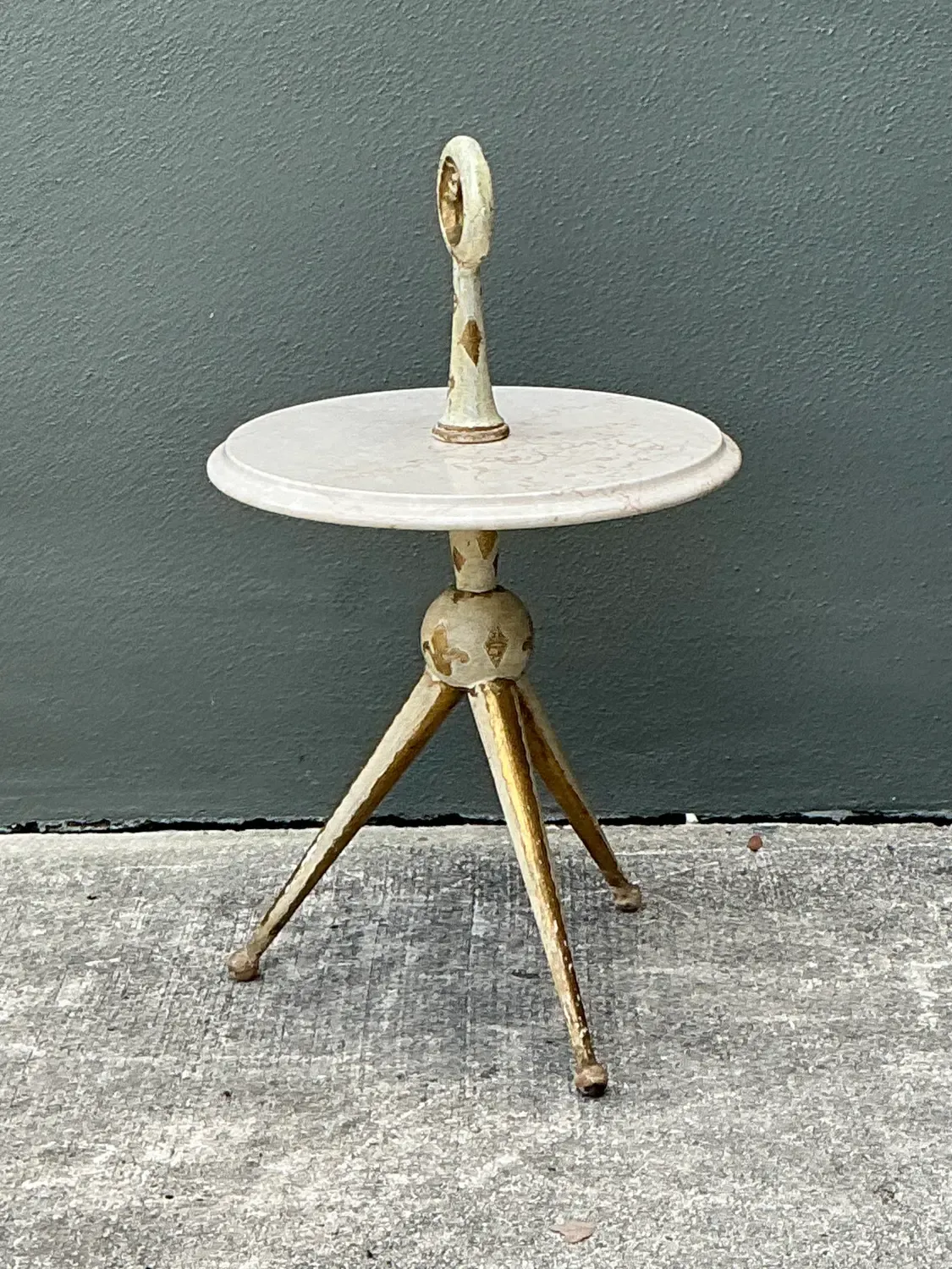 Vintage 1940s Italian Gilt Tipped Side Table — additional photo 1