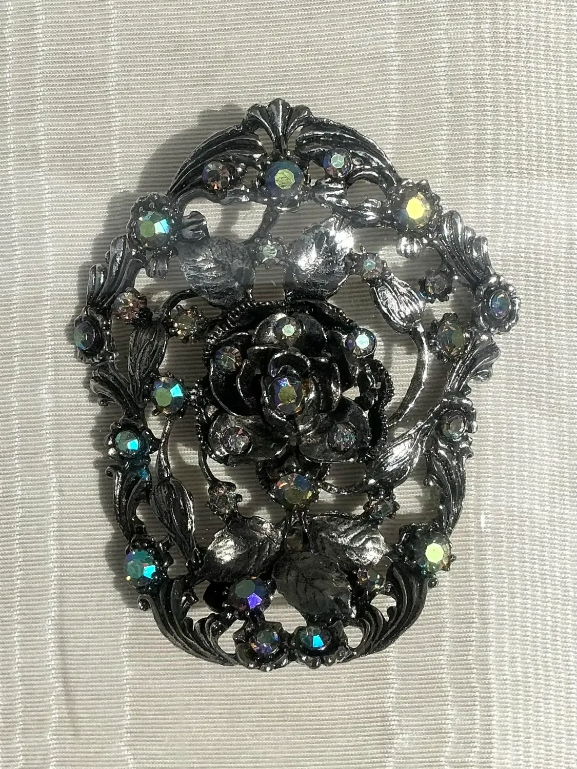 Vintage 1940s Rhinestone Shoe Clips in Shadowbox