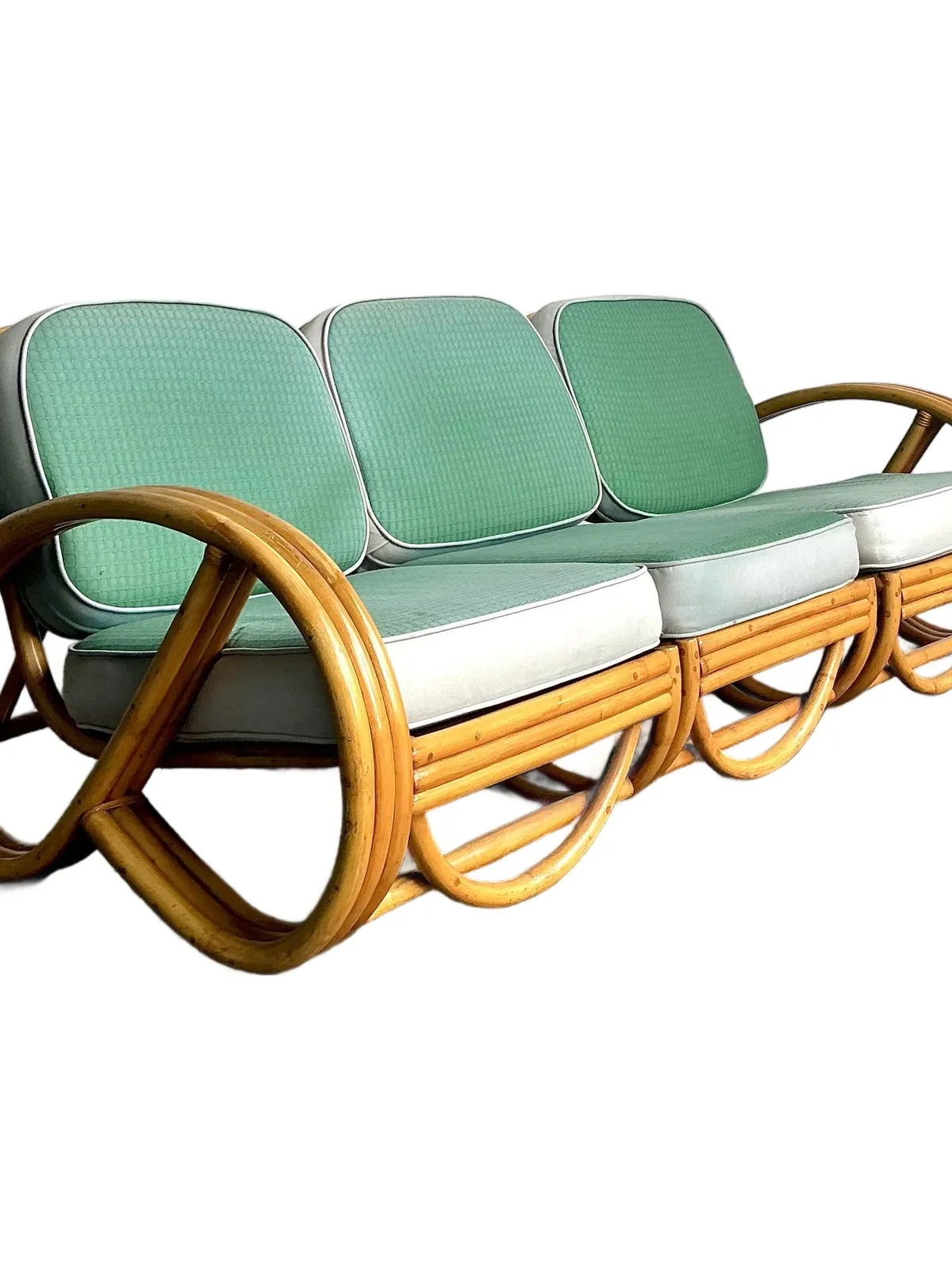 Vintage 1950s Beverly Hills Rattan Sofa