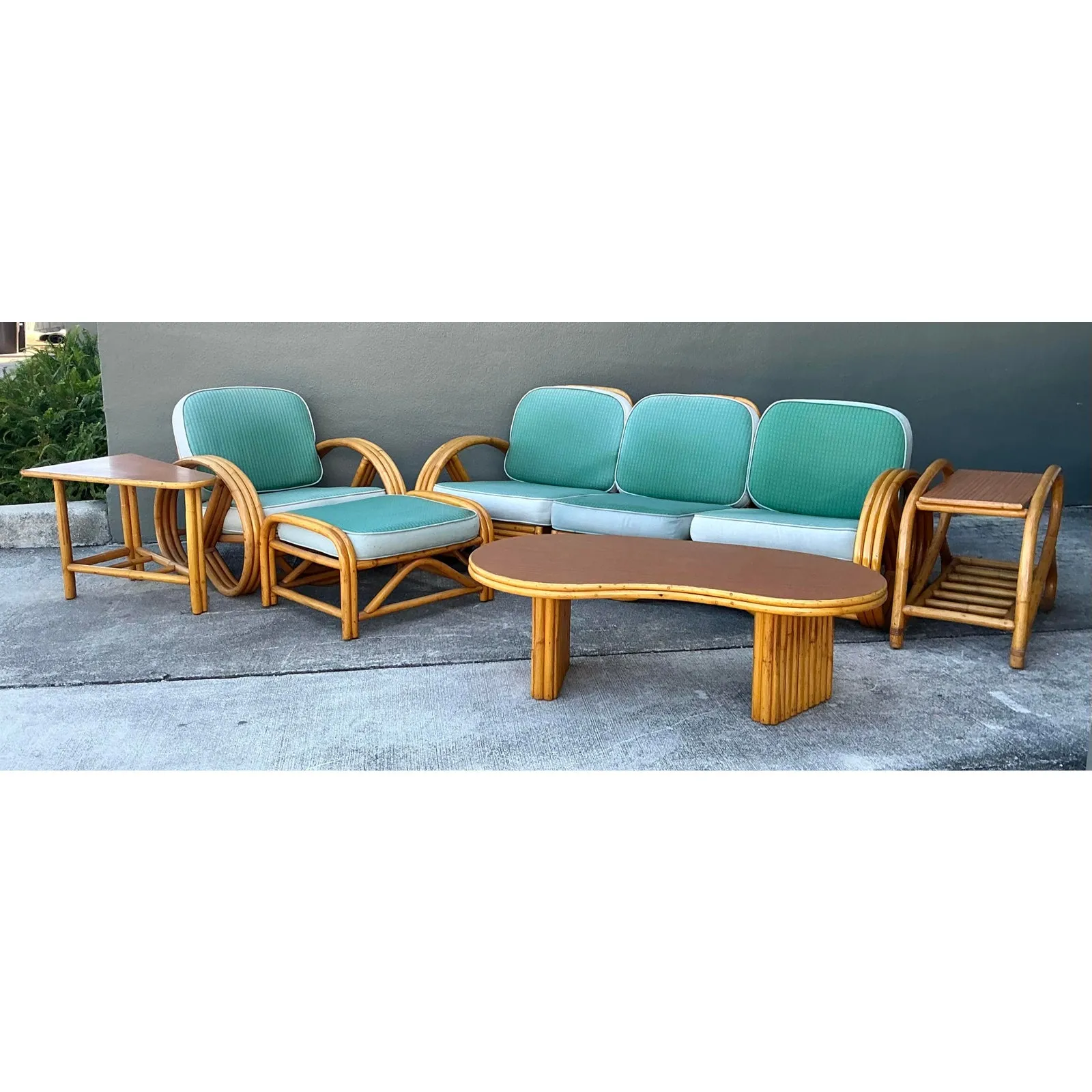 Vintage 1950s Beverly Hills Rattan Sofa — additional photo 2