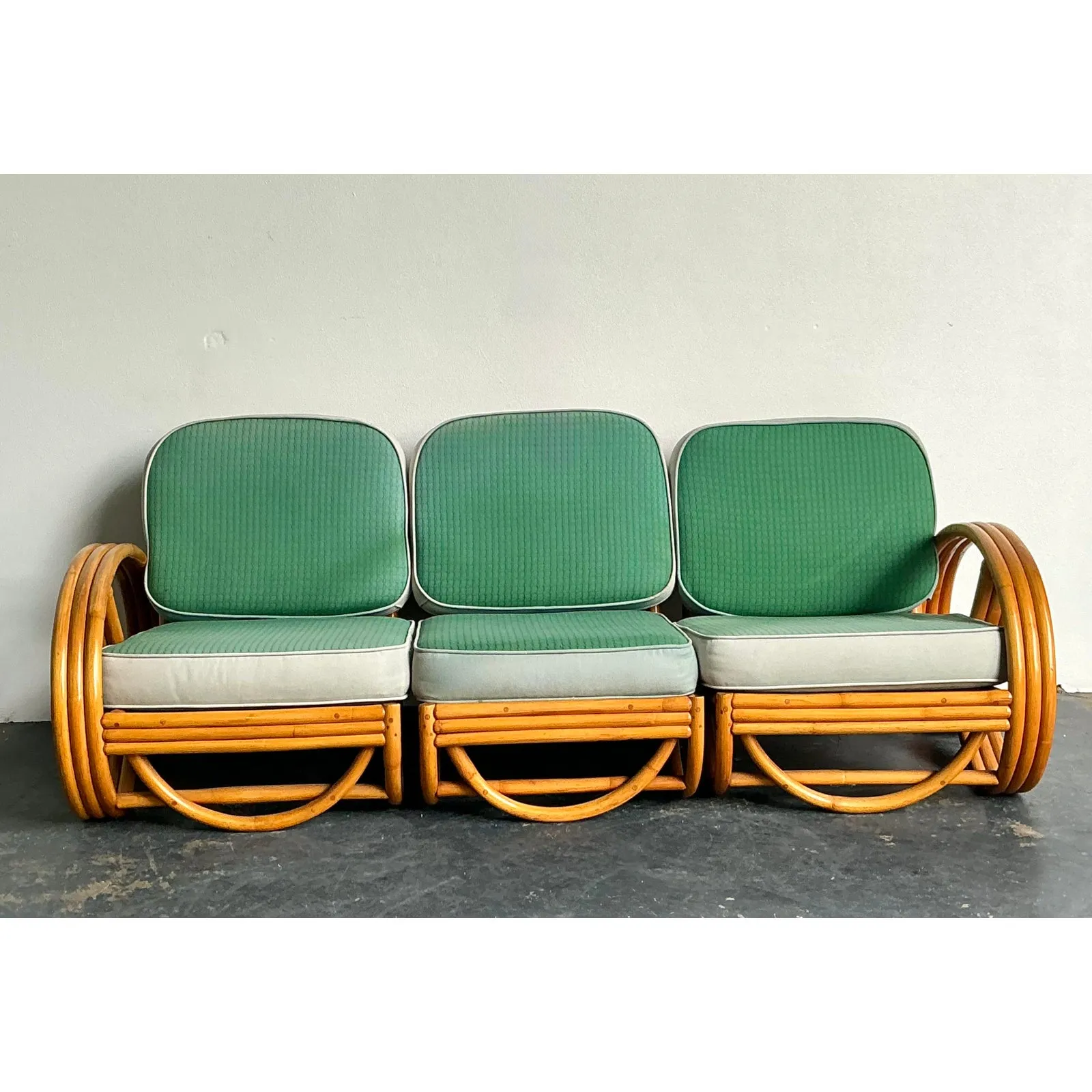 Vintage 1950s Beverly Hills Rattan Sofa — additional photo 5