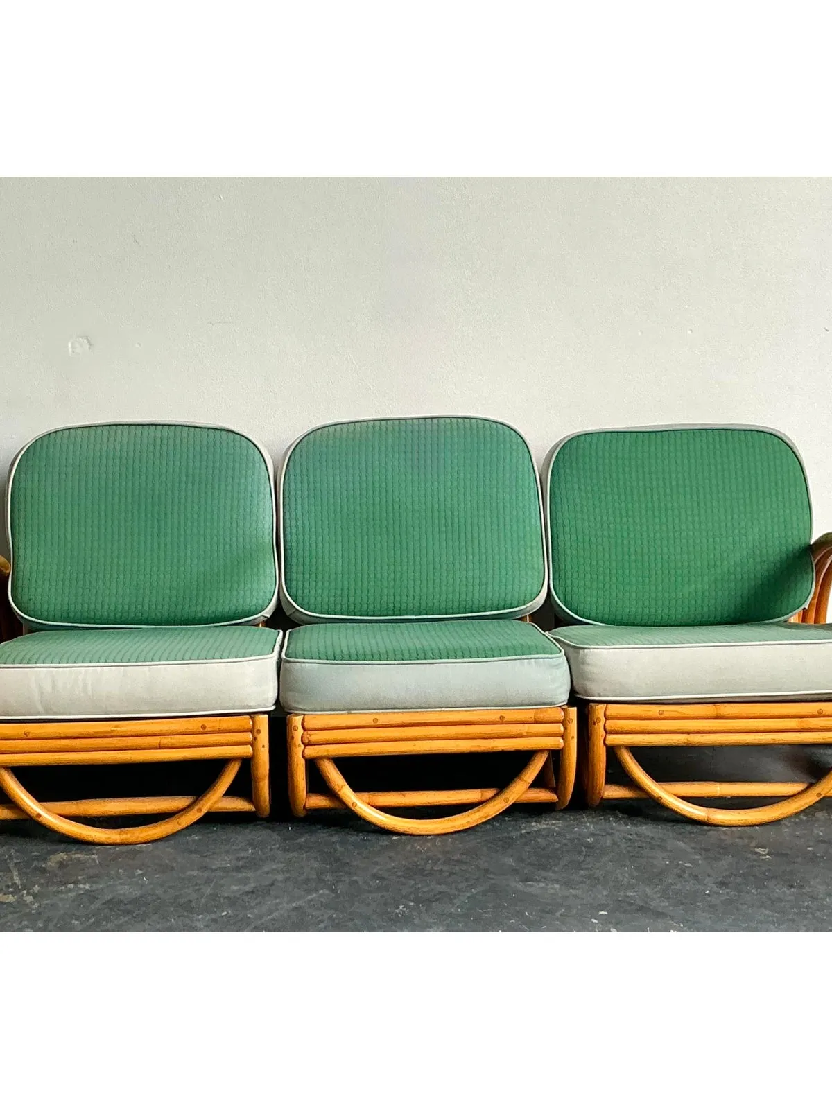 Vintage 1950s Beverly Hills Rattan Sofa — additional photo 5