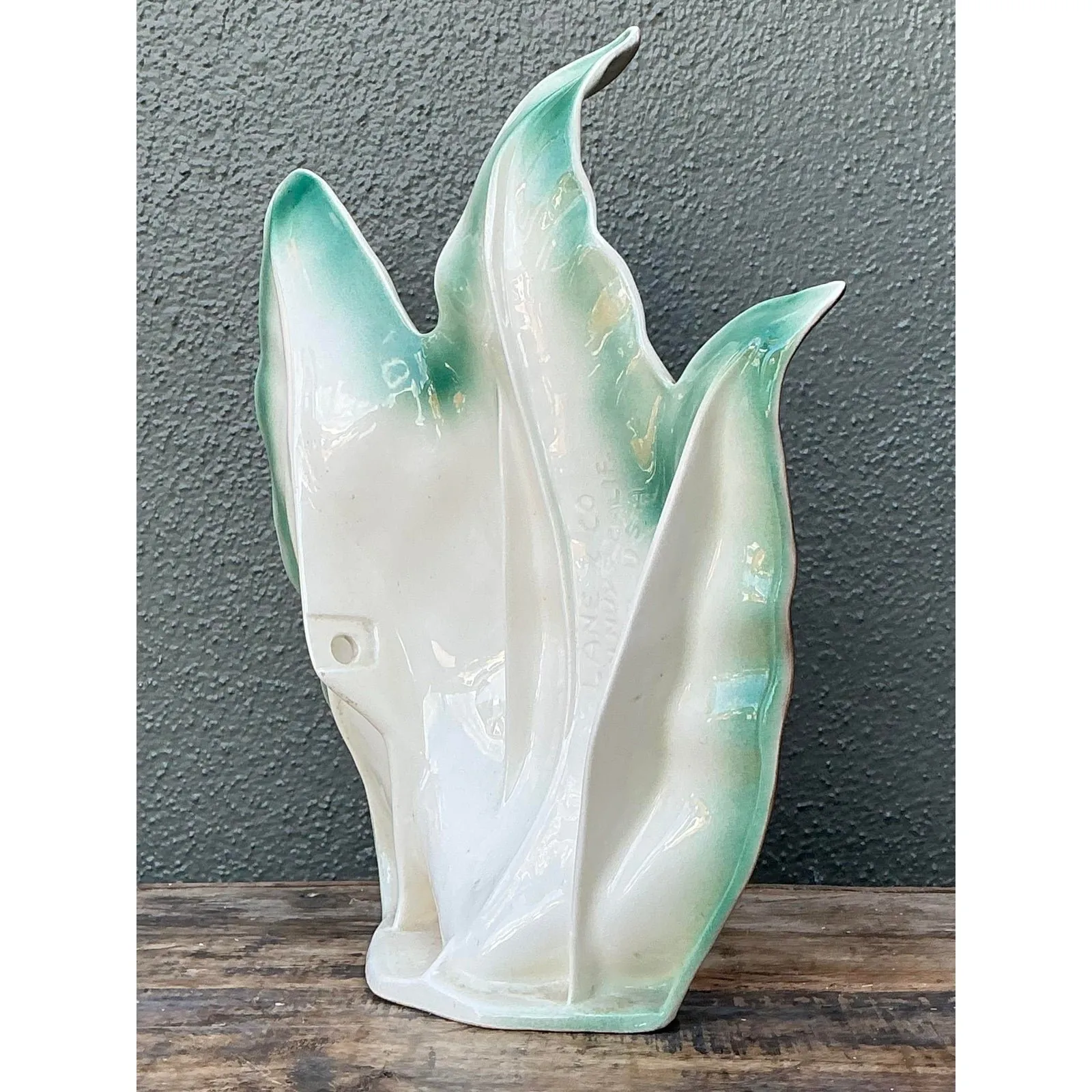 Vintage 1950s Glazed Ceramic Leaf Light — additional photo 6
