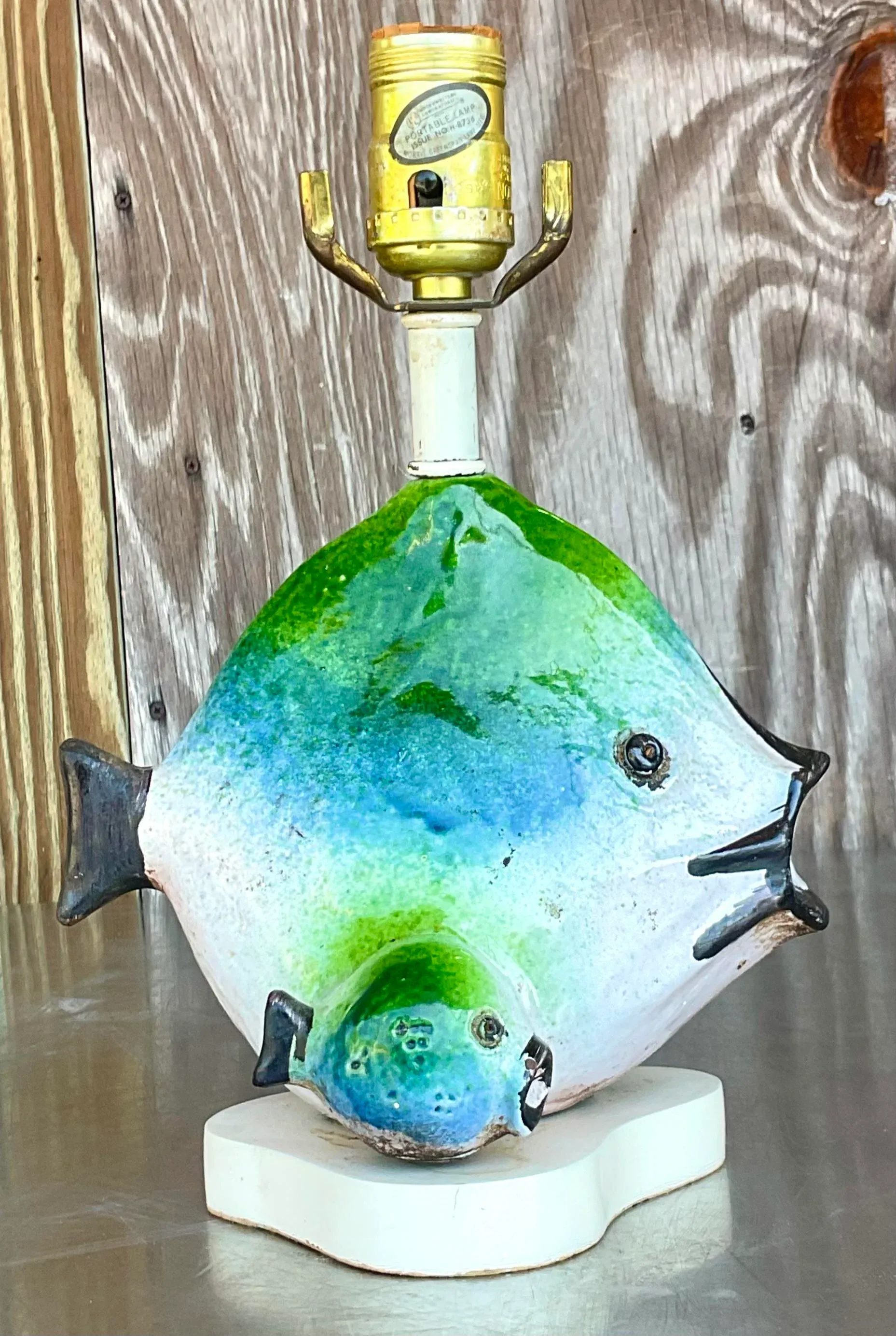 Vintage 1960s Italian Gli Etruschi Fish Lamp — additional photo 1