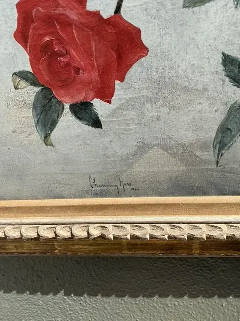 Vintage 1966 Original Floating Roses Oil on Painting — additional photo 4