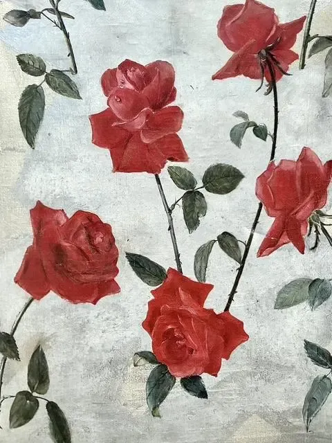 Vintage 1966 Original Floating Roses Oil on Painting — additional photo 5