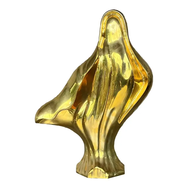 Vintage 1980s Abstract Brass Sculpture — additional photo 1